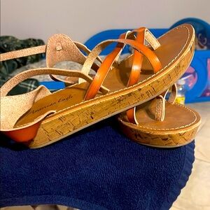 American Eagle Outfitters Women's Tan and Brown Sandals